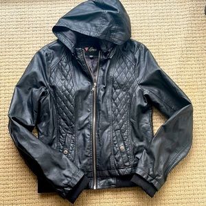 Guess black jacket with detachable hood